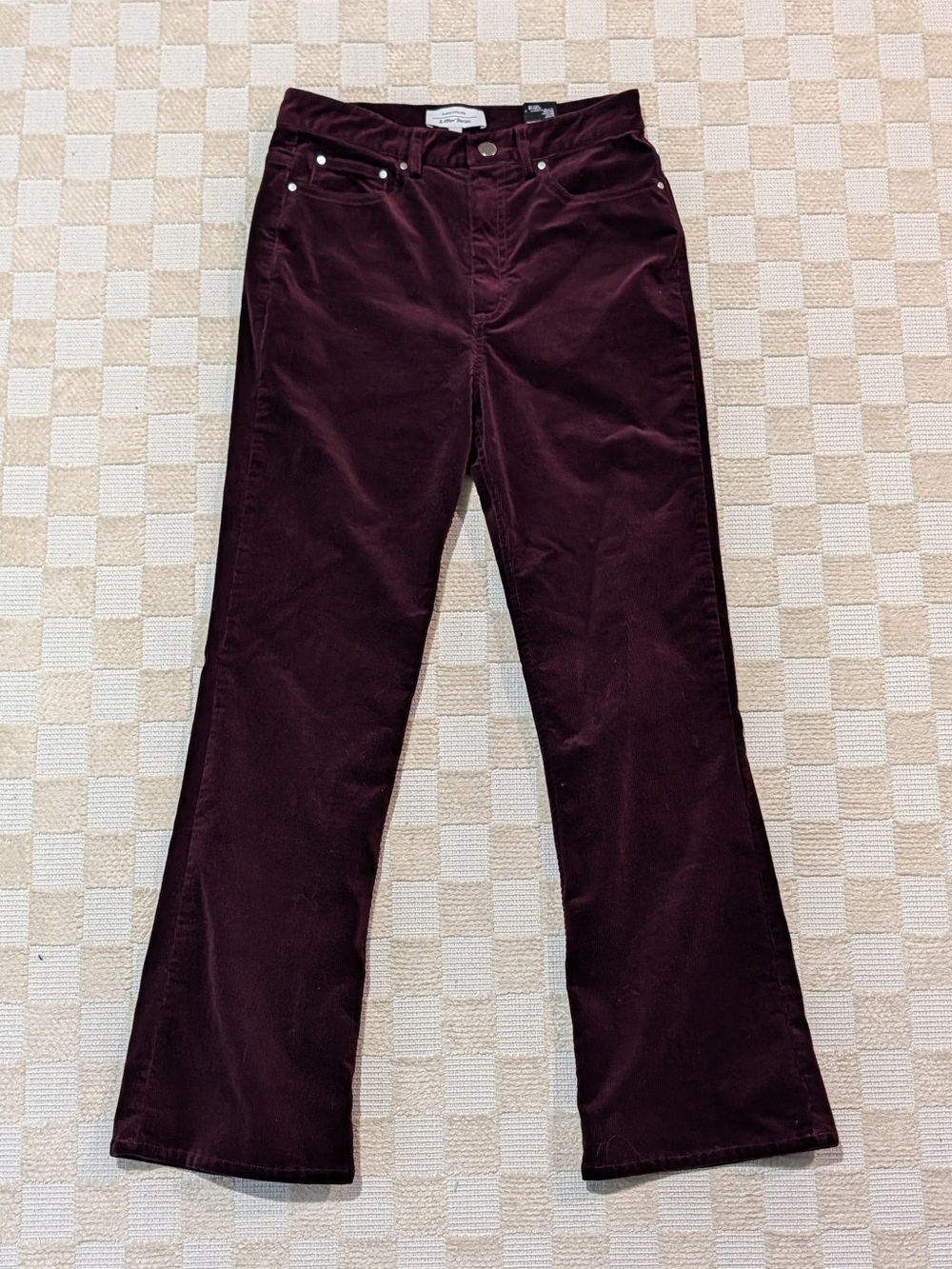 Paris Atelier & Other Stories Burgundy Corduroy Flared Pants Size 6